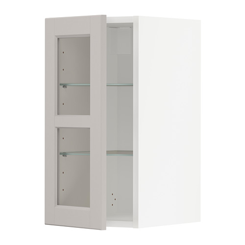 METOD wall cabinet w shelves/glass door