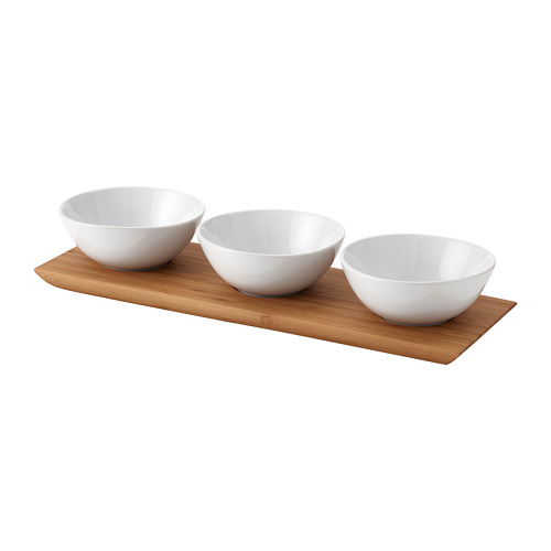 TYNGDLÖS, tray with 3 bowls