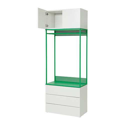 PLATSA wardrobe with 2 doors+3 drawers