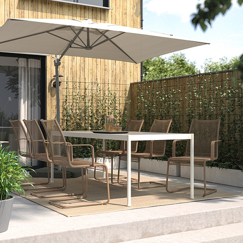 SEGERÖN/VÄSMAN, table+6 chairs w armrests, outdoor
