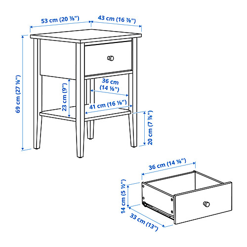 GULLABERG náttborð