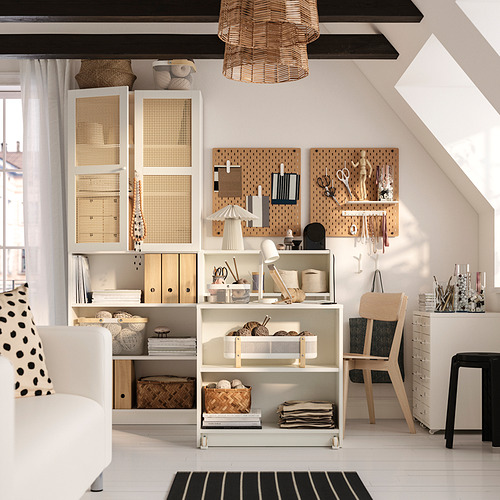 BILLY/HÖGADAL, bookcase comb w foldable table