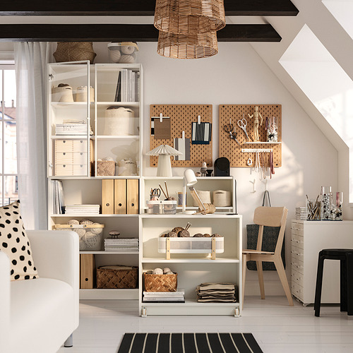BILLY/HÖGBO, bookcase comb w foldable table
