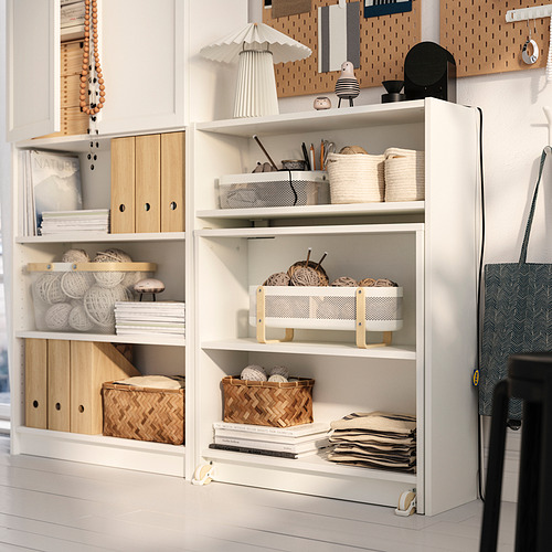 BILLY/OXBERG, bókaskápur með felliborði