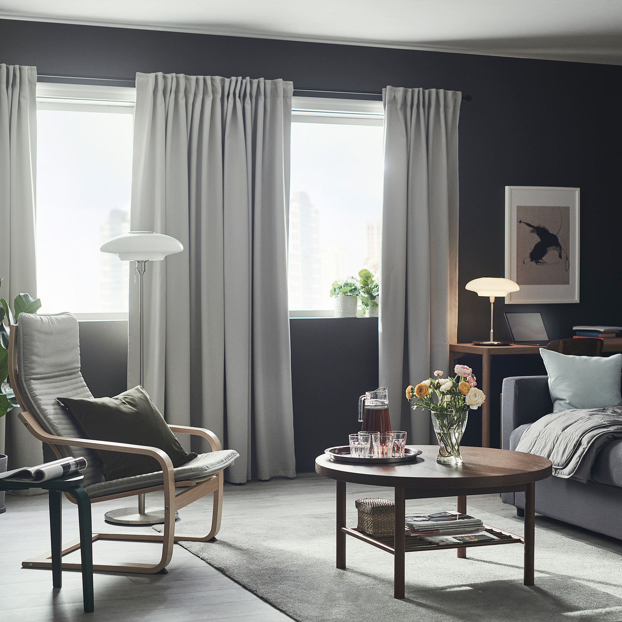MAJGULL room darkening curtains, 1 pair