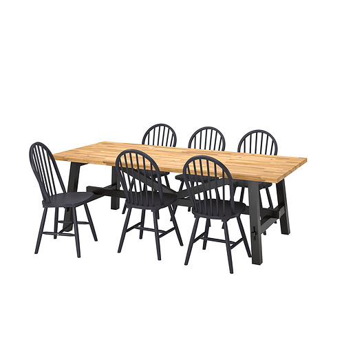 SKOGSTA/SKOGSTA, table and 6 chairs