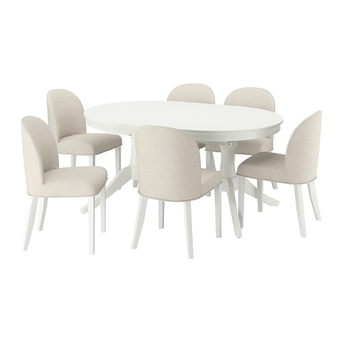 ROSENTORP/ROSENTORP, borð og sex stólar