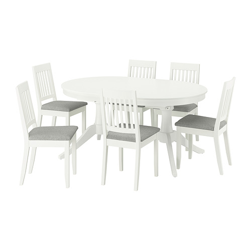 ROSENTORP/NÄSINGE, borð og sex stólar