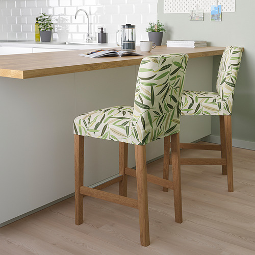 BERGMUND, bar stool with backrest