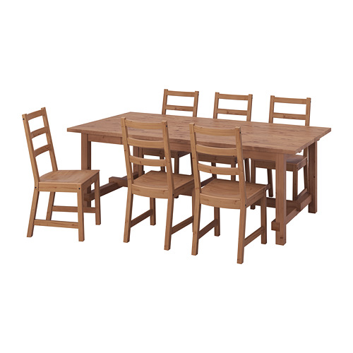 NORDVIKEN/NORDVIKEN, table and 6 chairs