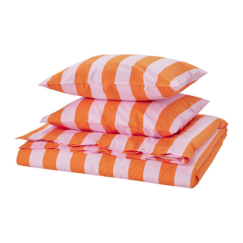 SLÅNHÖSTMAL duvet cover and 2 pillowcases