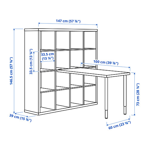 KALLAX/LINNMON desk combination