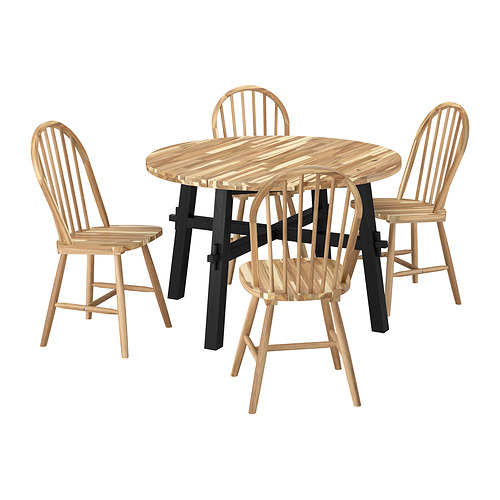 SKOGSTA, borð og fjórir stólar