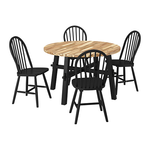 SKOGSTA, borð og fjórir stólar