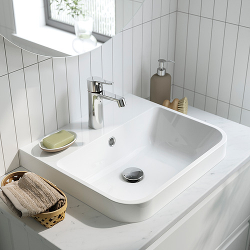 BACKSJÖN, semi-recessed wash-basin w watr trp