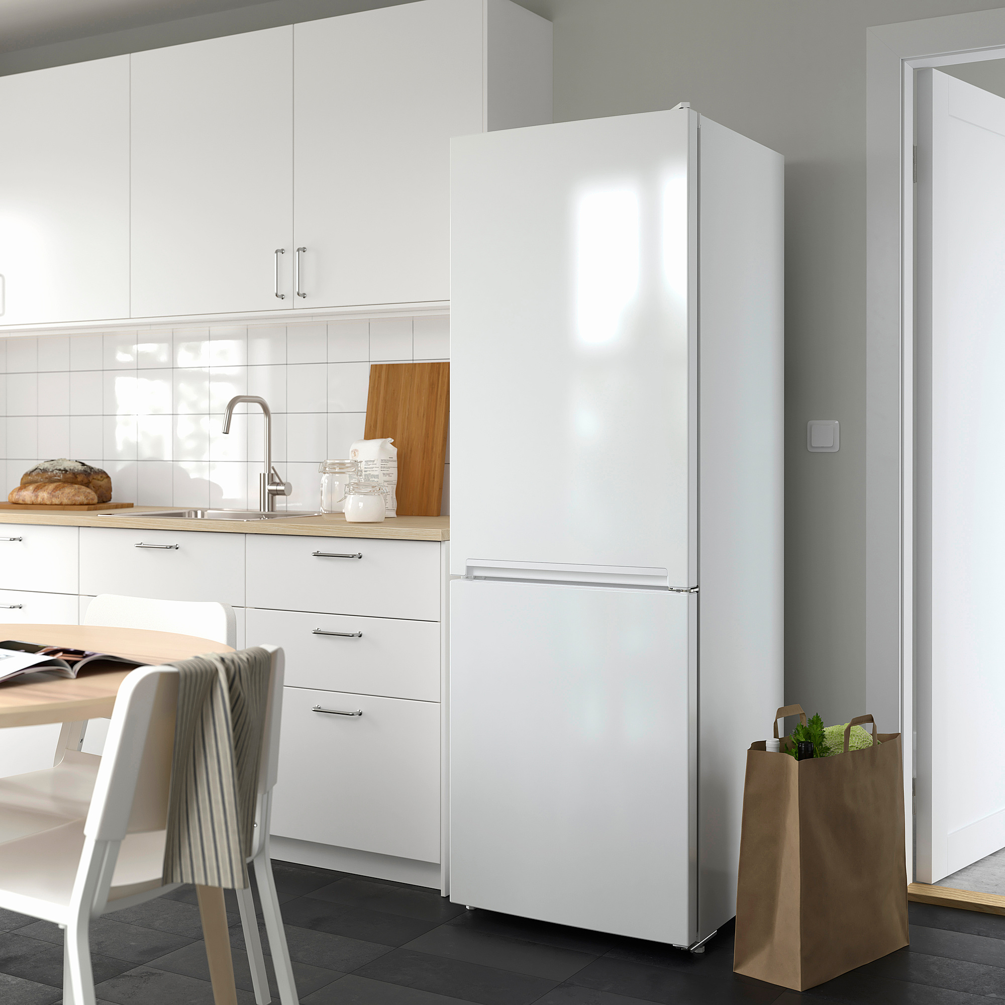 White gloss fridge freezer hotsell