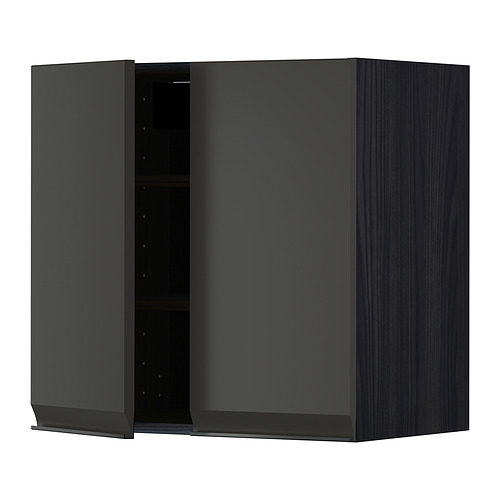 METOD wall cabinet with shelves/2 doors