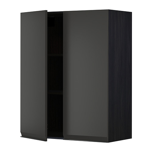 METOD wall cabinet with shelves/2 doors