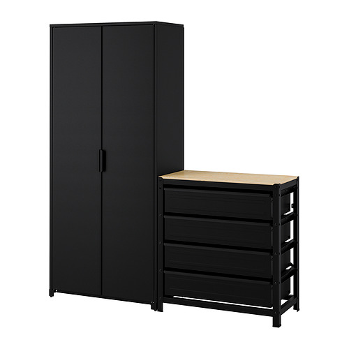 BROR, shelving unit w cabinets/drawers