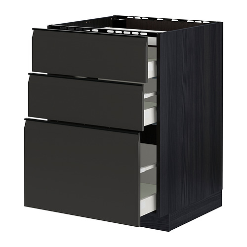 METOD/MAXIMERA base cab f hob/3 fronts/3 drawers