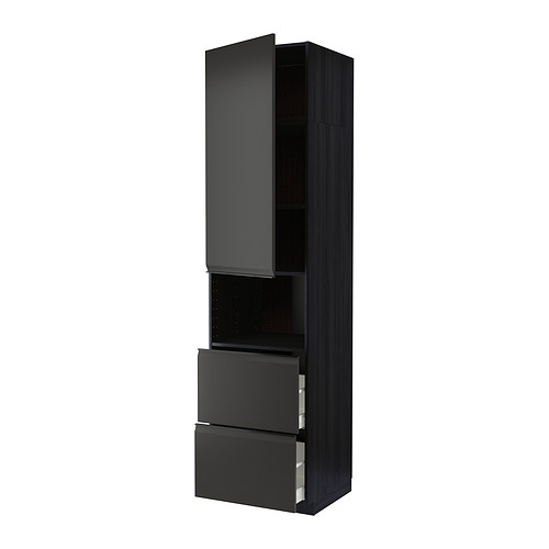 METOD/MAXIMERA, hi cab f micro w door/2 drawers