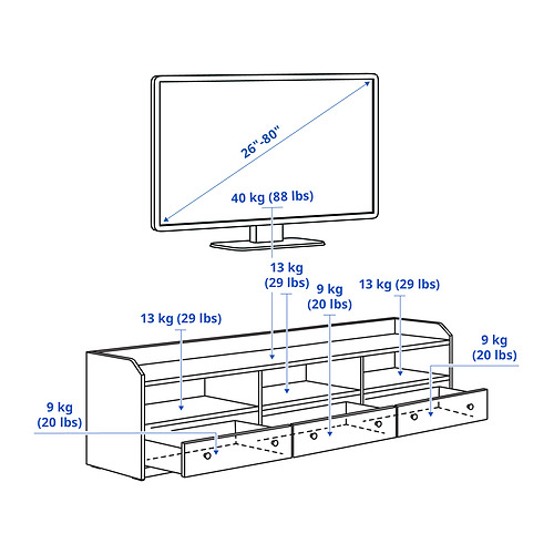 HAUGA sjónvarpshirsla, samsetning
