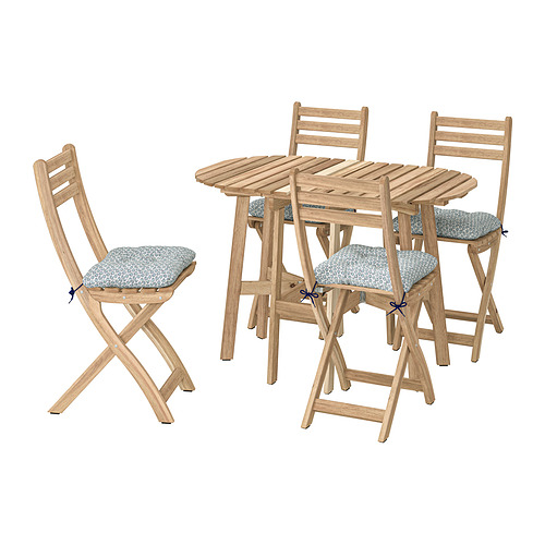 ASKHOLMEN, gateleg table+4 chairs, outdoor