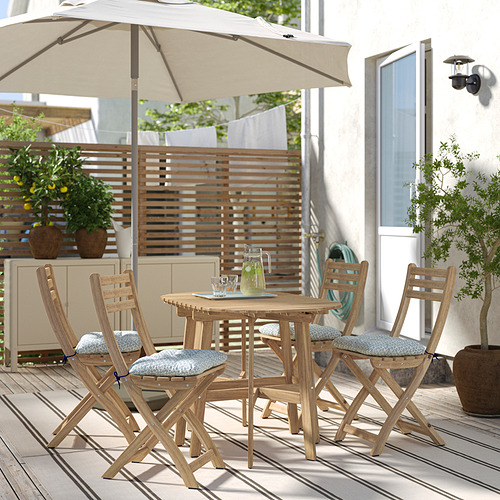 ASKHOLMEN, gateleg table+4 chairs, outdoor