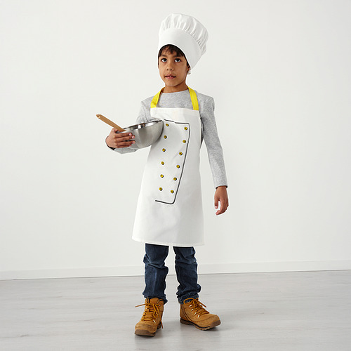 TOPPKLOCKA, children’s apron with chef’s hat