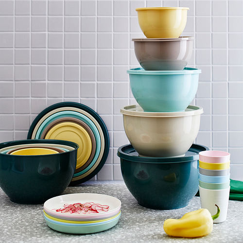GARNITYREN, bowl with lid, set of 5