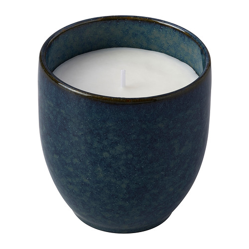 PÄRLHÖNA, scented candle in ceramic jar