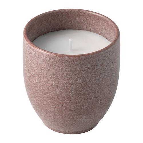 PÄRLHÖNA, scented candle in ceramic jar