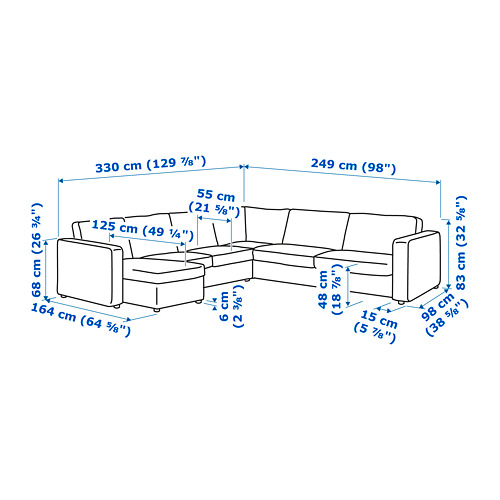 VIMLE corner sofa, 5-seat