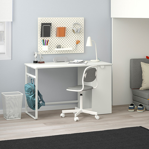 LÄRANDE, desk with pull-out storage unit