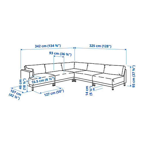 UPPÅKRA modular corner sofa, 6 seat