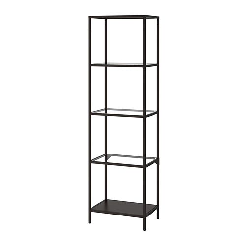 火の用心　IKEA Ocean vittsjo VITTSJÖ storage combination, black-brown/glass, 783/4x141