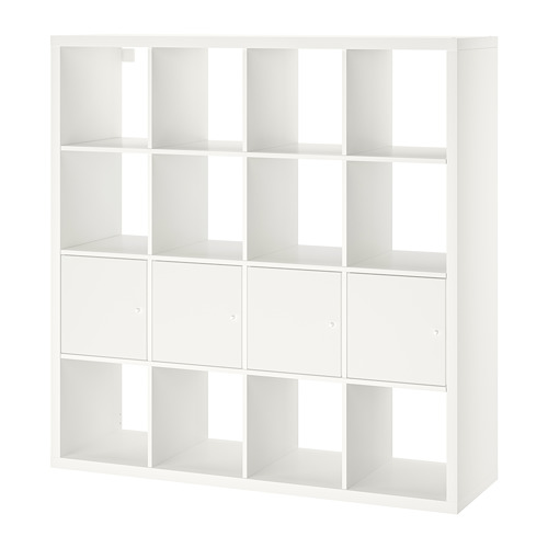 KALLAX, shelving unit with 4 inserts