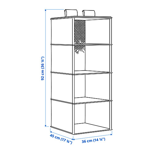 RÅGODLING hanging storage w 4 compartments