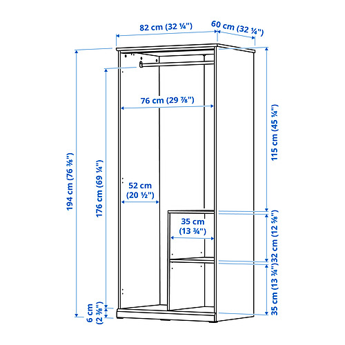 FÅGELFJÄLLET wardrobe with 2 doors