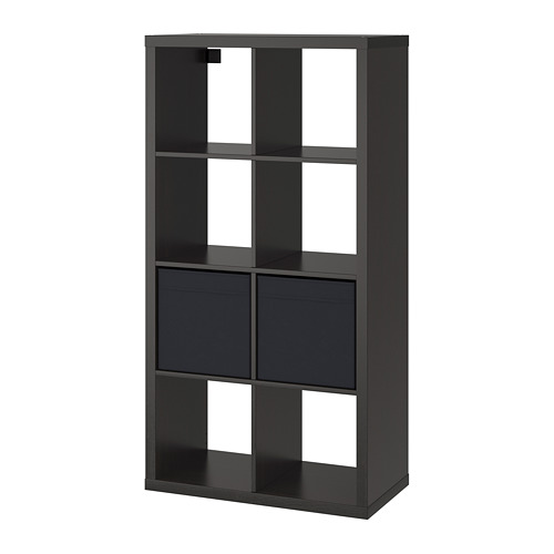 KALLAX, shelving unit with 2 inserts