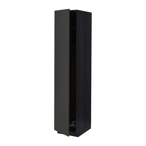 METOD high cabinet w shelves/wire basket