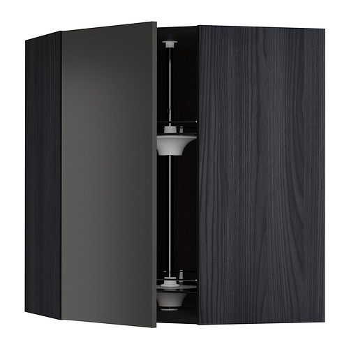 METOD corner wall cabinet with carousel