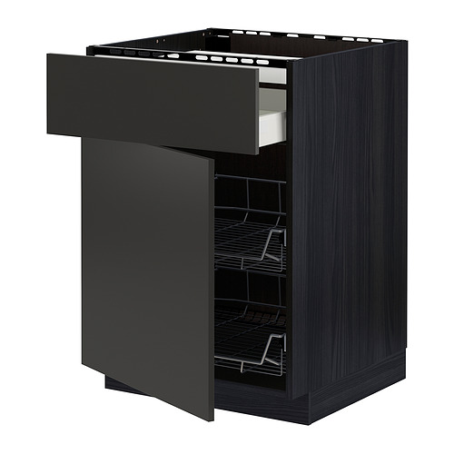 METOD/MAXIMERA, base cab f hob/drawer/2 wire bskts