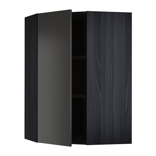 METOD corner wall cabinet with shelves