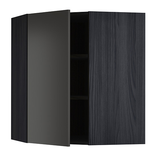 METOD corner wall cabinet with shelves