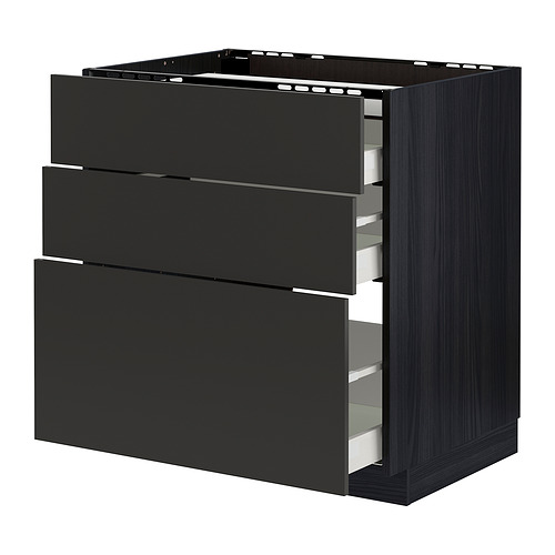 METOD/MAXIMERA base cab f hob/3 fronts/3 drawers