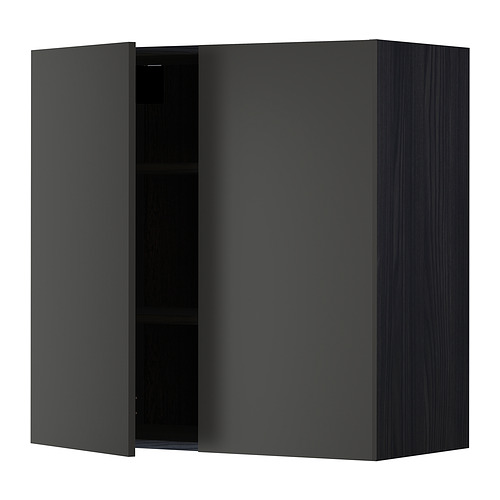METOD wall cabinet with shelves/2 doors