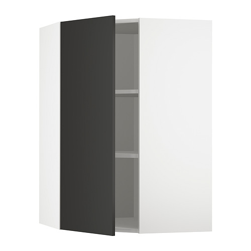 METOD corner wall cabinet with shelves