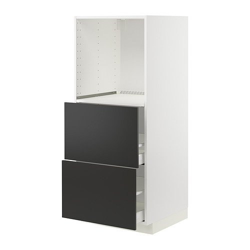 METOD/MAXIMERA high cabinet w 2 drawers for oven