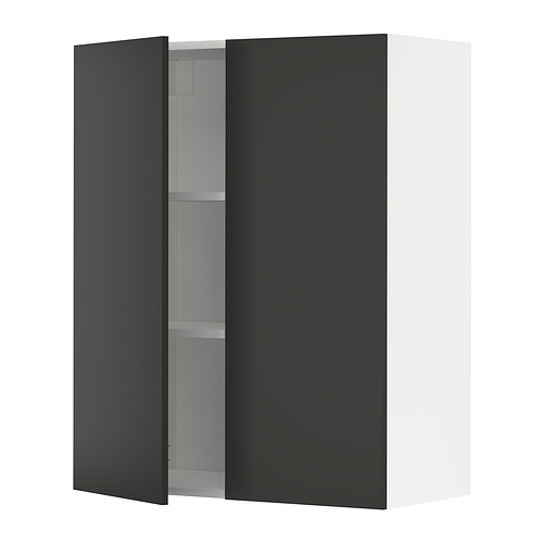METOD wall cabinet with shelves/2 doors
